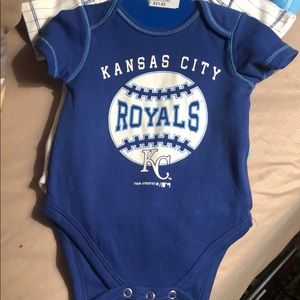 KC Royals boy set of 3 onesies